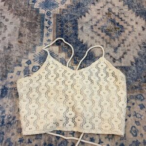 Chic Cream Lace Crop Top